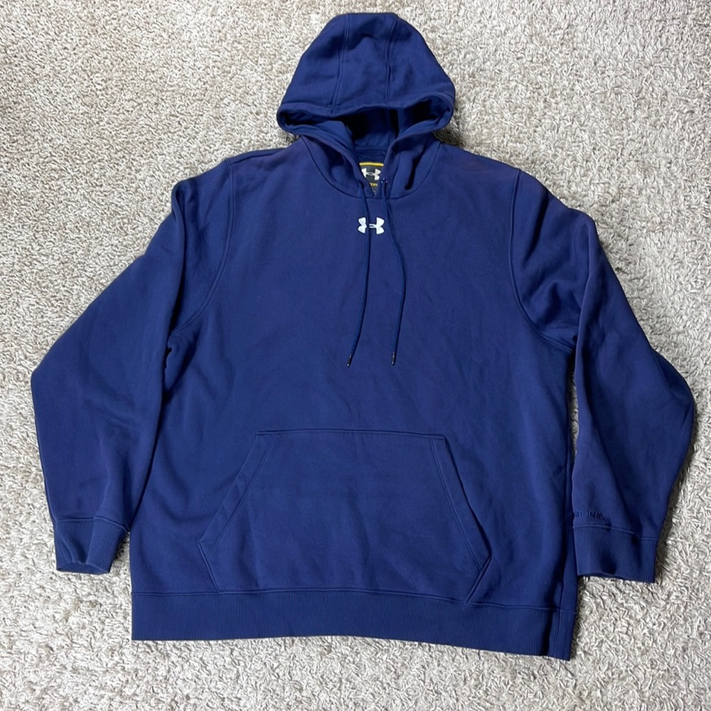 EUC Under Armour Men’s Navy Loose Storm Fleece Hoodie 1238172 Size XXL
